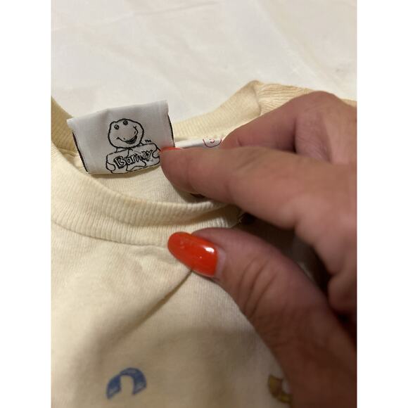 Vtg 1990s Barney Shirt Kids Purple Dinosaur Lyons Group Sz 5 10 Year Anniversary - Picture 8 of 10